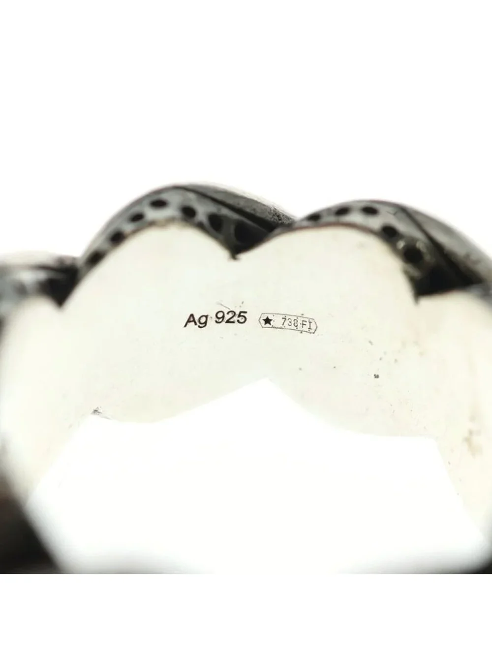 Gucci Garden Twist GG Logo Ring Silver